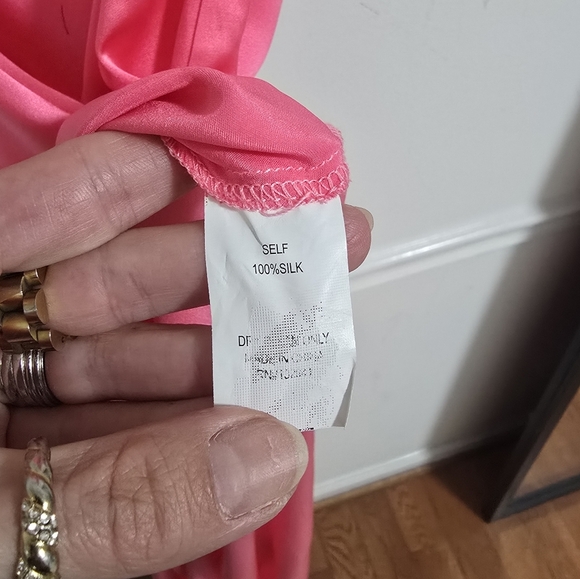 Amanda Uprichard silk Palmira maxi dress in pink ribbon new size M - Picture 7 of 8